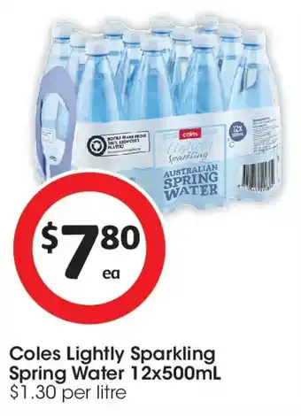 Coles Coles Lightly Sparkling Water offer