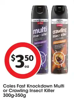 Coles Coles fast knockdown multi or crawling insect killer offer