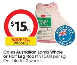 Coles Coles Lamb Leg Roast Half offer