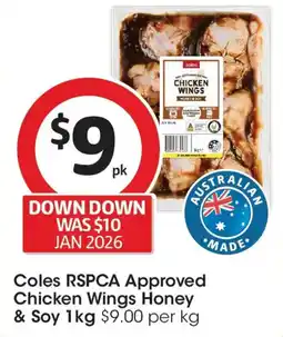 Coles Coles rspca approved chicken wings honey & soy offer