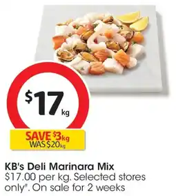 Coles KB's. Deli Marinara Mix offer