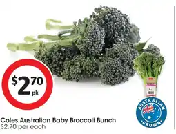 Coles Coles australian baby broccoli bunch offer