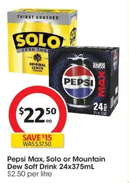 Coles Pepsi max, solo or mountain dew soft drink offer