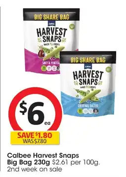 Coles Calbee Harvest Snaps Big Bag offer