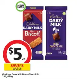 Coles Cadbury Dairy Milk Block Chocolate offer