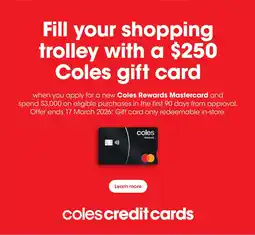 Coles Fill your shopping trolley with a coles gift card offer