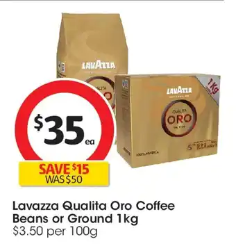 Coles Lavazza qualita oro coffee beans or ground offer