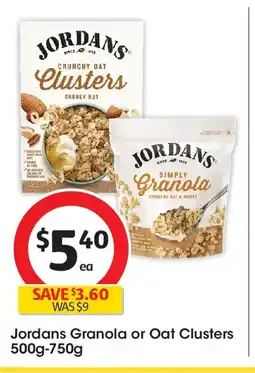 Coles Jordans granola or oat clusters offer