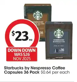 Coles Starbucks by Nespresso Coffee Capsules offer