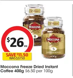 Coles Moccona freeze dried instant coffee offer
