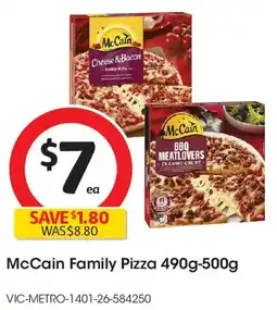 Coles McCain Family Pizza offer