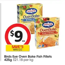 Coles Birds eye oven bake fish fillets offer