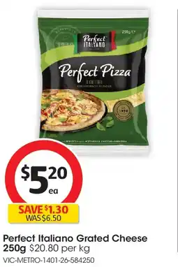 Coles Perfect Italiano Grated Cheese offer