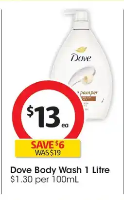 Coles Dove body wash offer