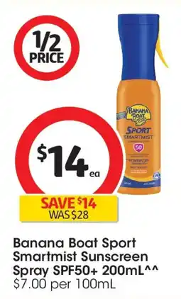 Coles Banana Boat Sport Smartmist Sunscreen Spray SPF50+ offer