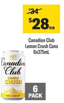 Coles Canadian Club Lemon Crush Cans offer