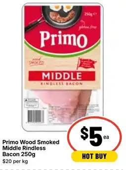 Ritchies Primo Wood Smoked Middle Rindless Bacon offer