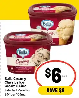 Ritchies CLASSICE Cookies Bulla Creamy Classics Ice Cream offer