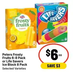 Ritchies Peters Frosty Fruits or Life Savers Ice Block offer