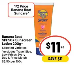 Ritchies Banana Boat SPF50+ Sunscreen Lotion offer