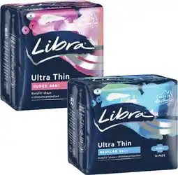 Coles Libra Ultra Thin Pads with Wings Regular 14 Pack or Super 12 Pack offer