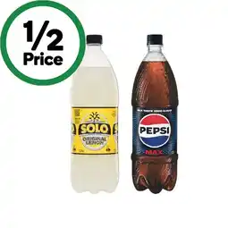 Woolworths Pepsi, Solo, Sunkist or Mountain Dew Soft Drink Varieties 1.25 Litre offer