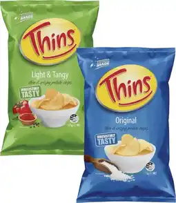 Coles Thins Potato Chips offer