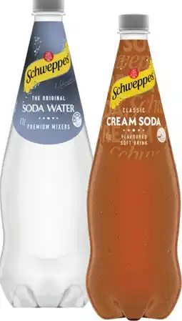 Coles Schweppes Mixers or Soft Drink 1.1 Litre offer