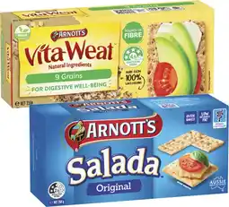 Coles Arnott's Salada or VitaWeat Crispbreads 250g offer