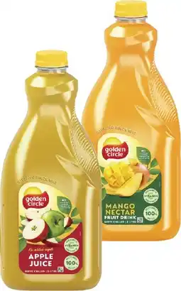 Coles Golden Circle Mango Nectar or Apple Juice 2 Litre offer