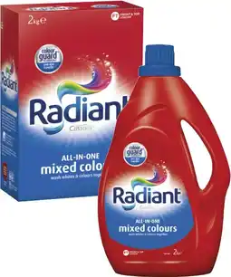 Coles Radiant Laundry Liquid 2 Litre or Powder 2kg offer