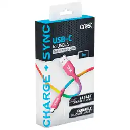 Woolworths Crest USB-C to USB-A Rainbow Cable 1 Metre offer