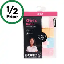 Woolworths Bonds Girls’ Cotton Briefs Assorted offer