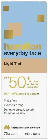 Coles Hamilton Everyday Face Tinted Sunscreen SPF50+ offer
