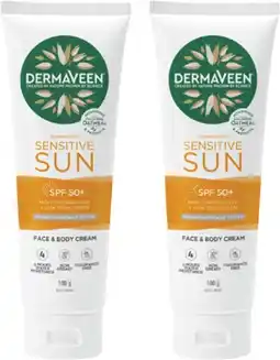Coles Dermaveen Sensitive Sun Sunscreen SPF50+ offer