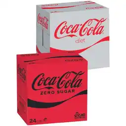 Woolworths Coca-Cola Classic, Zero Sugar or Diet Soft Drink Varieties 24 x 375ml offer