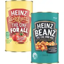 Woolworths Heinz Baked Beans or Spaghetti 535-555g offer