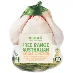 Woolworths Macro Free Range Australian Fresh Whole Plain RSPCA Approved Chicken offer