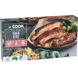 Woolworths Woolworths COOK Slow Cooked Pork Ribs with Smokey BBQ Sauce offer