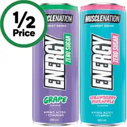 Woolworths Muscle Nation Zero Sugar Energy Drink offer