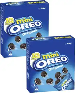 Coles Oreo Mini Creme Cookies 204g offer