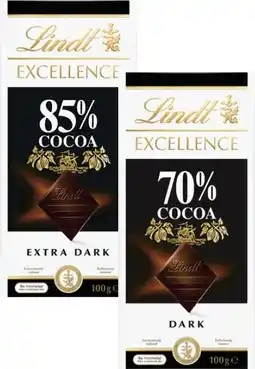 Coles Lindt Excellence Block Chocolate-100g offer