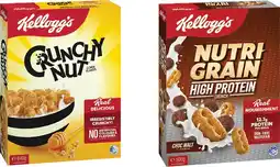 Coles Kellogg's Crunchy Nut 640g or Nutri Grain High Protein Choc Malt 500g offer