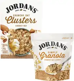 Coles Jordans Granola or Oat Clusters 500g-750g offer