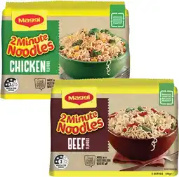 Coles Maggi 2 Minute Noodles 345g-395g offer
