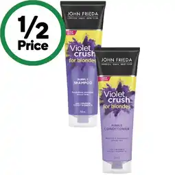 Woolworths John Frieda Shampoo or Conditioner 250ml offer