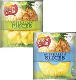 Coles Golden Circle Pineapple-450g offer