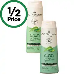 Woolworths OC Naturals Shampoo or Conditioner 400ml offer