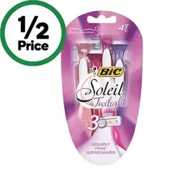 Woolworths BiC Soleil Twilight 3 Blade Disposable Razors offer