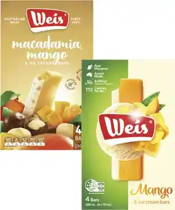 Coles Weis Frozen Dessert Bars-6 Pack 264mL-280mL offer